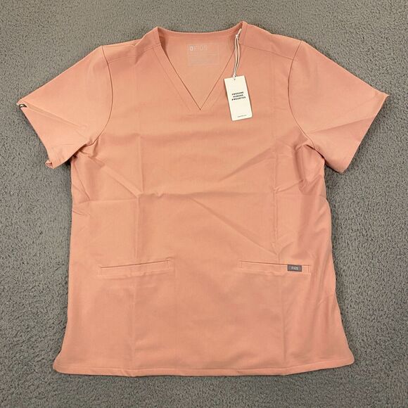 Figs Womens Casma Three‎ Pocket Scrub Top size XL Pink Sand NEW - Picture 1 of 6